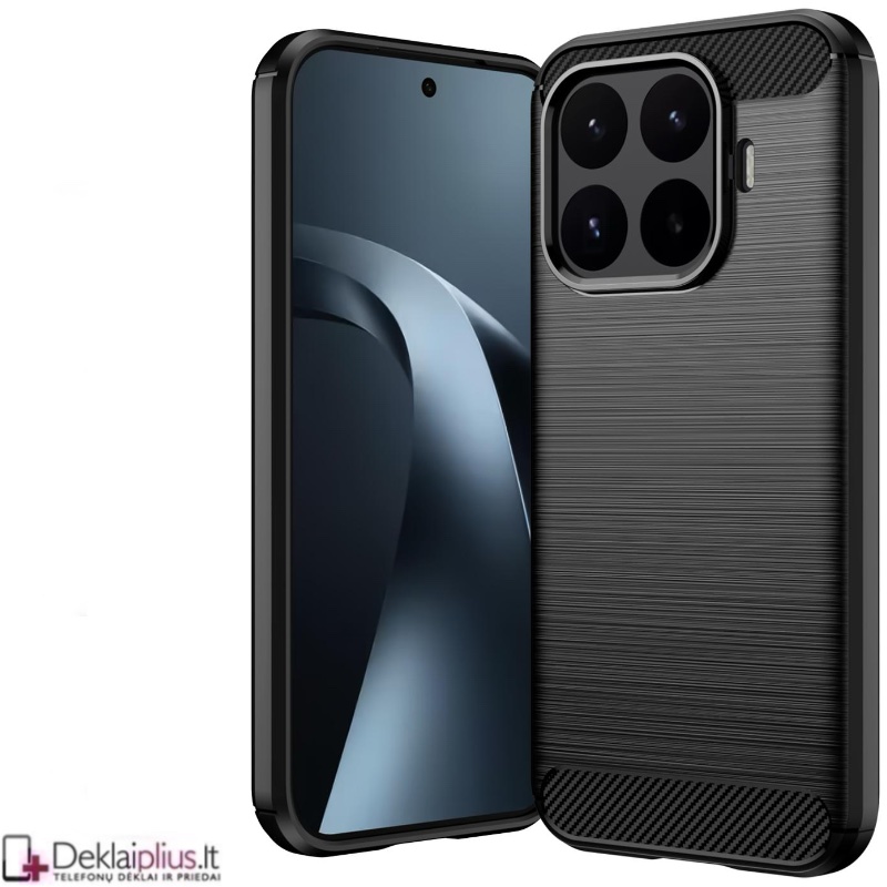 Carbon guminis dėklas - juodas (Xiaomi 17T Pro) Carbon guminis dėklas - juodas (Xiaomi 17T Pro)